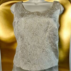 Positive Attitude Petite Gold Lame  Tank Top Size 12 Formal Wear